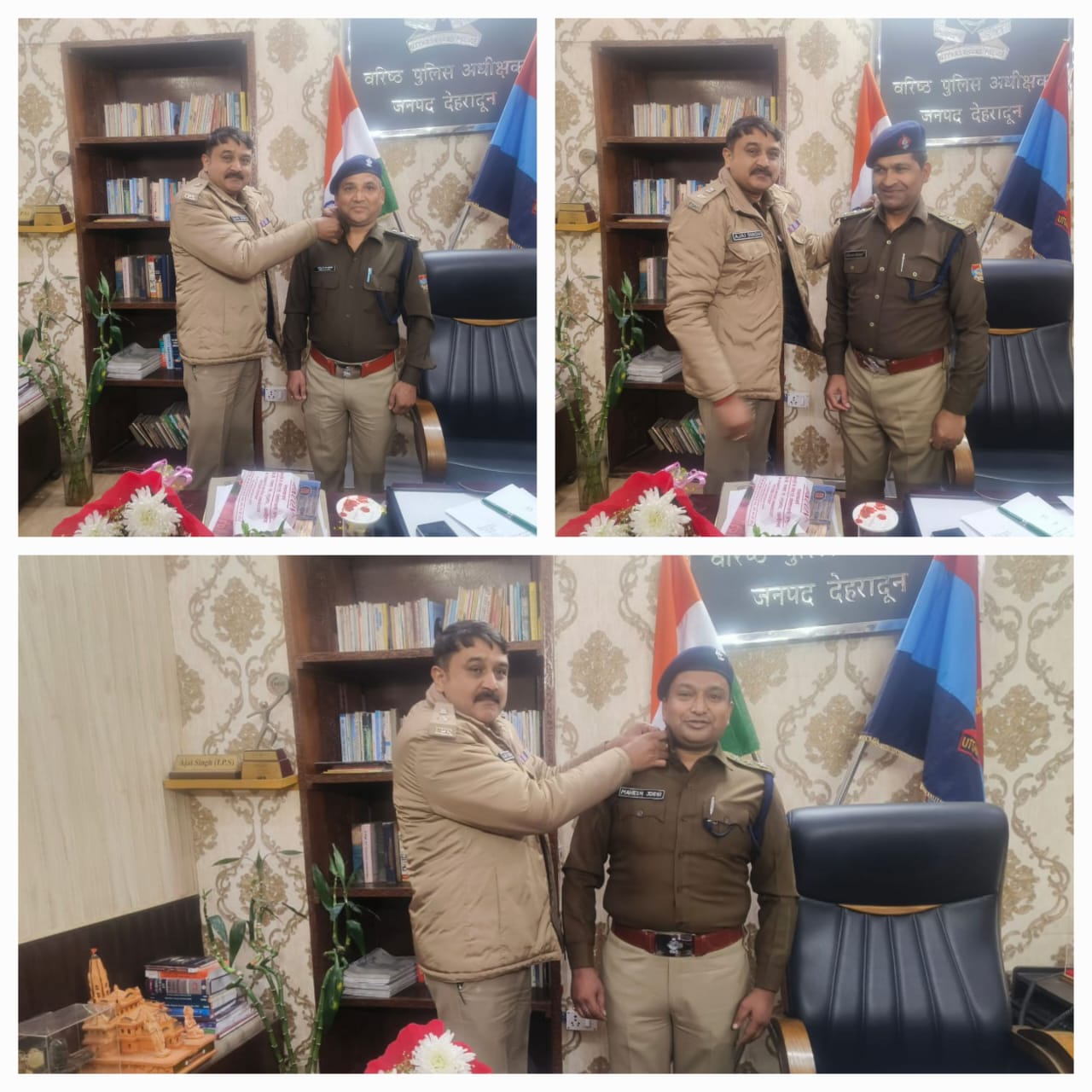 सीओ बने 3 निरीक्षकों के कंधों पर कप्तान अजय ने सजाए सितारे