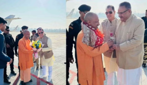 तीन दिवसीय दौरे पर पहुंचे योगी, पैतृक गांव रवाना, भतीजी की शादी में होंगे शामिल