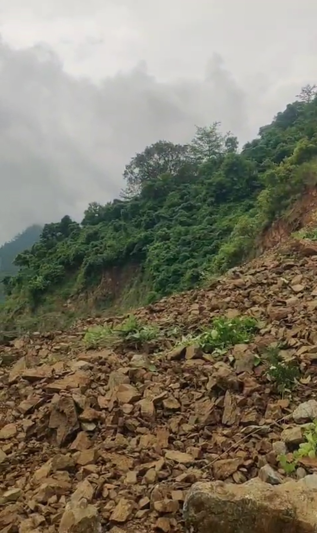 जवाड़ी बाईपास मार्ग पर पहाड़ी दरकने से यातायात हुआ अवरुद्ध