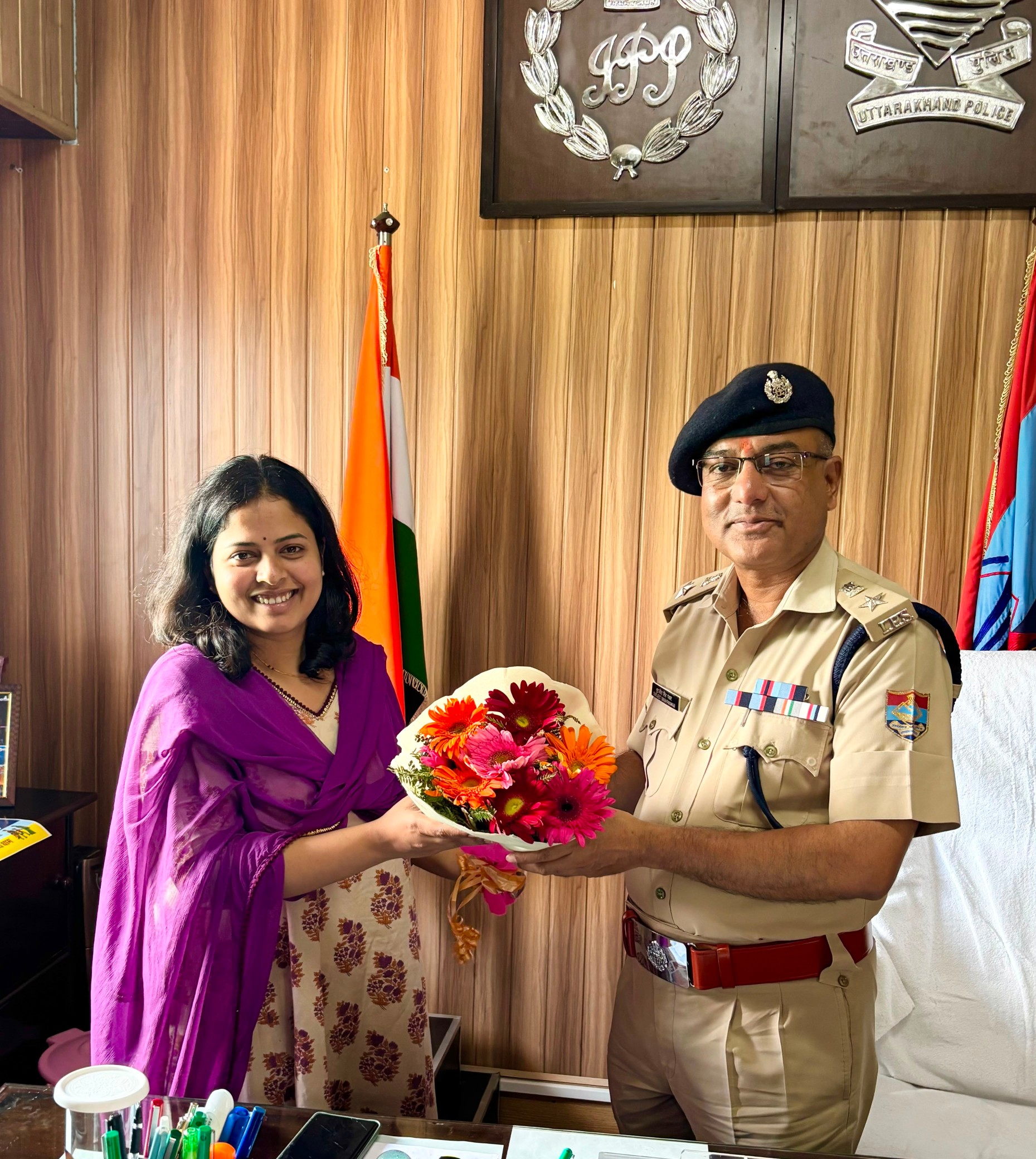 बद्रीनाथ वन प्रभाग की नवनियुक्त उप वन संरक्षक ने पुलिस अधीक्षक से की शिष्टाचार भेंट