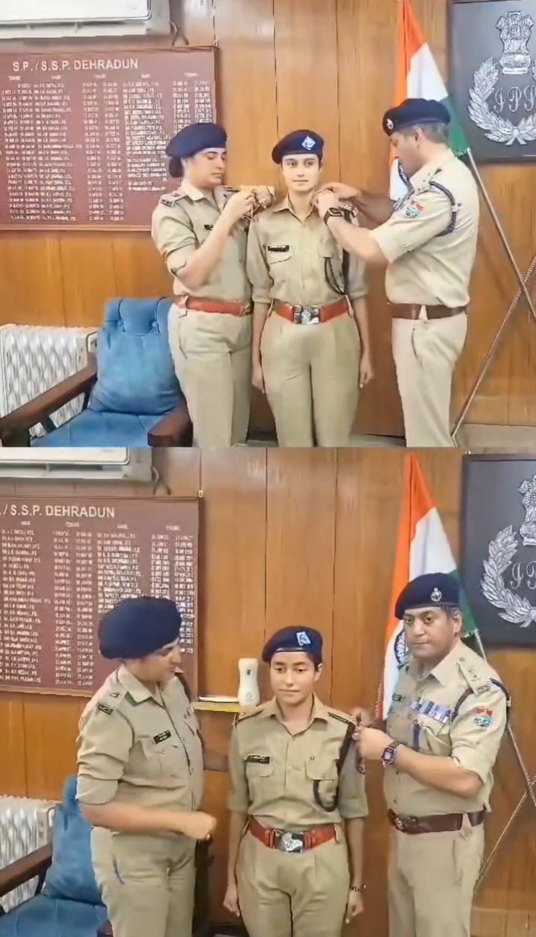 3 नए अग्निशमन द्वितीय अधिकारियो को कप्तान ने पहनाए बैच